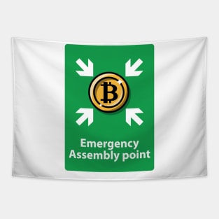 Bitcoin, emergency assembly point colorful vertical Tapestry