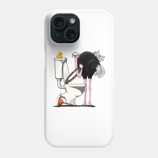 Ostrich on the Toilet Phone Case