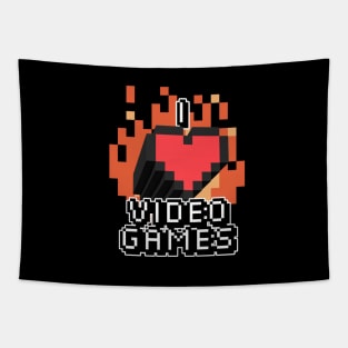 I <3 Video Games Geeky Tee Tapestry