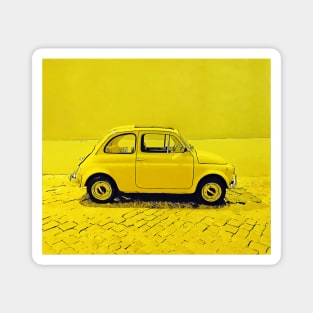 Classic Fiat 500 in Sunny Yellow Magnet