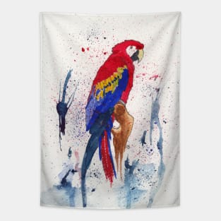 Red and Blue Macaw 2 Tapestry