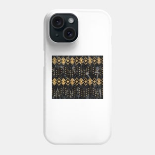 Golden tribal geo II - black marble Phone Case