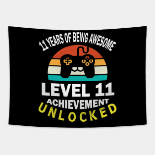 Happy Birthday Gamer 11 Years Of Being Awesome Level 11 Achievement Unlocked Tapestry