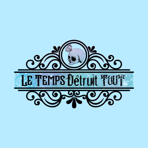 Le Temps Détruit Tout Time Destroys All Things skull butterfly delicate blues by sandpaperdaisy