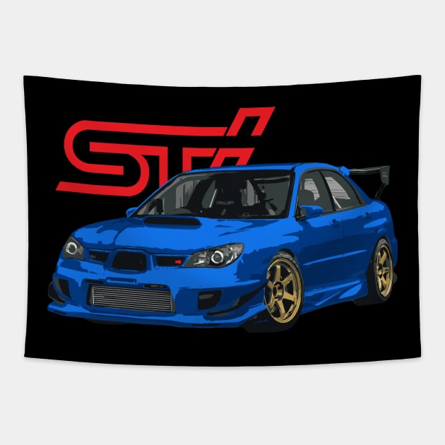 Subaru Impreza WRX STi GDB Hawkeye Tapestry by cowtown_cowboy