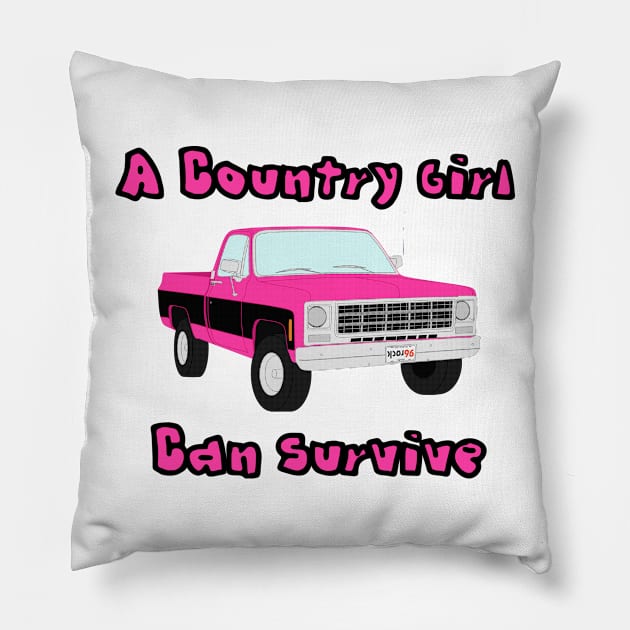 Country Girl Can Survive Pillow by J. Rufus T-Shirtery