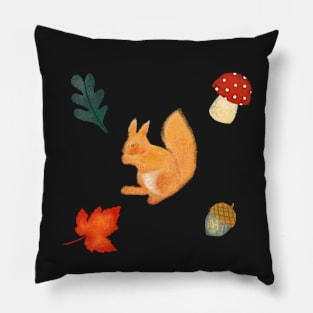 Autumn seasonal nature illustration Pillow