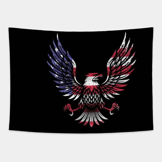 USA  Merica Eagle USA 4th July Tapestry by CoolFuture