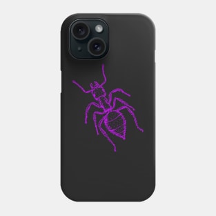 Ants in Neon Purple Insect Gift  -Black and Dark Phone Case