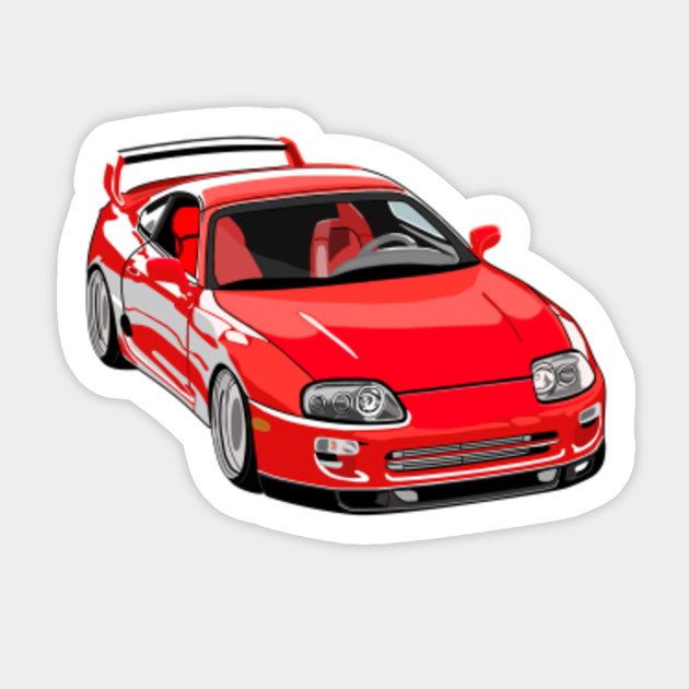 Supra Mk4 Red Toyota Supra Sticker Teepublic