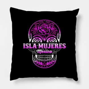 Isla Mujeres Mexico - Island Near Cancun - Sugar Skull Pillow