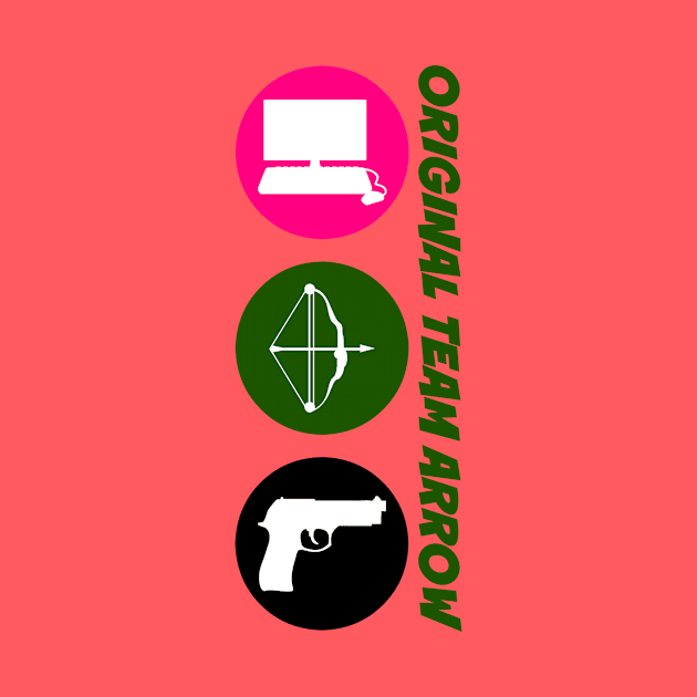 Original Team Arrow - Colorful Symbols - Weapons - Vertical Version by FangirlFuel