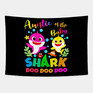 Auntie Of The Shark Birthday Boy Girl Party Family Tapestry