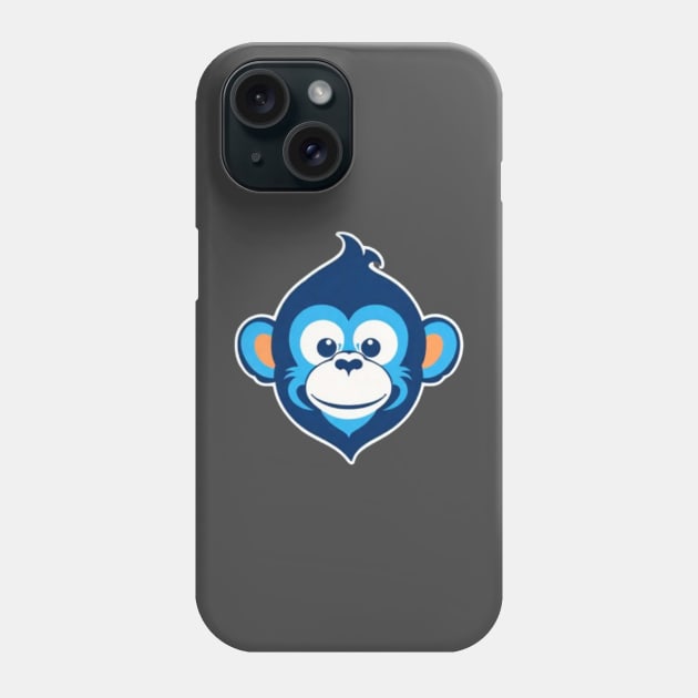 Happy Blue Monkey (Small Version) Phone Case by VRMonkeyz