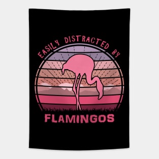 Easily Distracted By Flamingos Tapestry