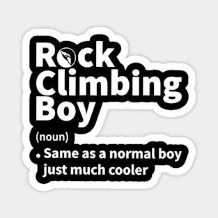 Funny Rock Climbing Boy Definition, Minimalist Design for Rock Climbers Magnet