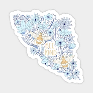 bee kind - floral pattern Magnet