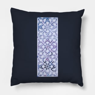 Watercolor Moroccan Tiles Pattern Pillow