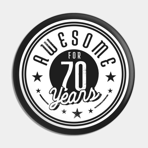 Vintage Awesome for 70 Years // Retro 70th Birthday Celebration W Pin by Now Boarding