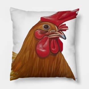 Farmyard Hen Chicken Lady Hen Cut Out Pillow