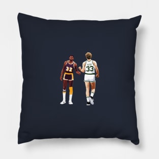 Larry Bird and Magic Johnson fist bump Qiangy Pillow