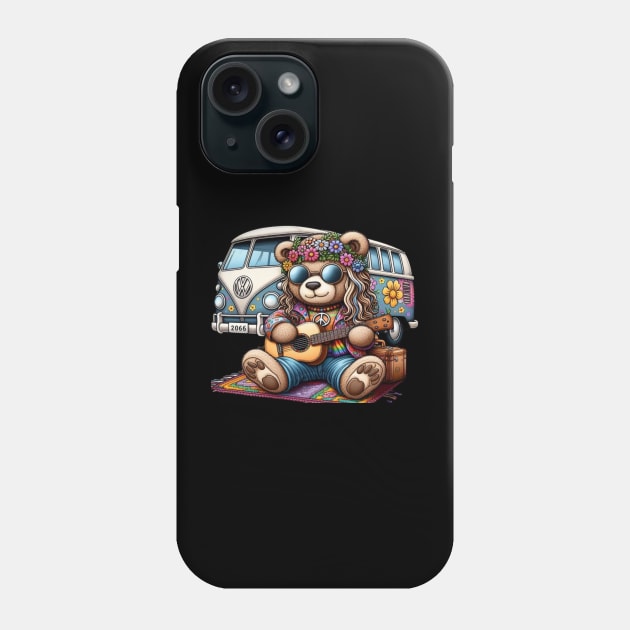 hippie teddy bear 2.0 Phone Case by Out of the world