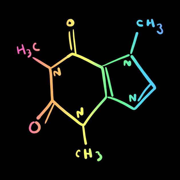 Rainbow Caffeine Molecule by KelseyLovelle