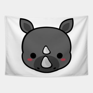 Cute Black Rhino Tapestry