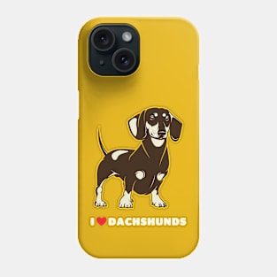 I Love Dachshunds Dog Art Phone Case