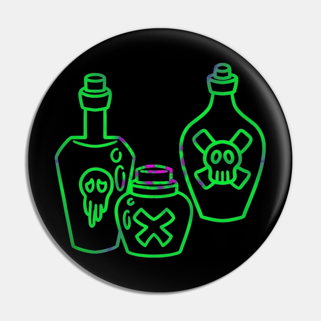 Poison bottles in toxic neon green and purple, vector illustration Pin by F-for-Fab