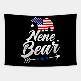 Nene Bear Patriotic Flag Matching 4th Of July Tapestry