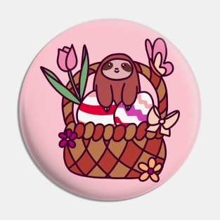 Easter Basket Sloth Pin