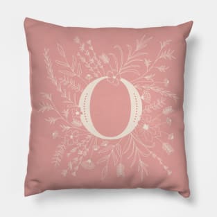 Botanical Letter O (Hibiscus Pink) Pillow