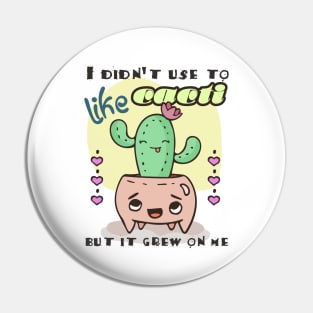 Indoor plant pot. Cacti lover fun cute illustration. Pin