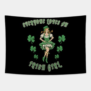 Irish Girl St Patricks Day Celebration Loves An Irish Girl Tapestry