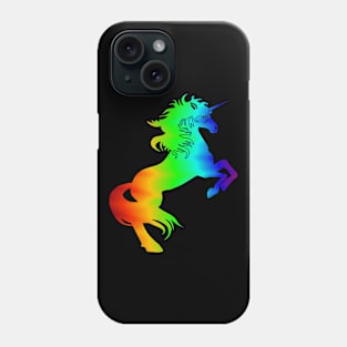 Rainbow-colored rising unicorn Phone Case