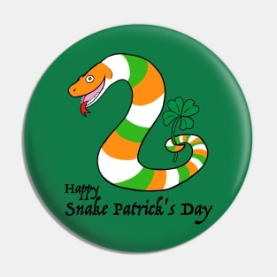 Happy Snake Patrick's Day Shamrock Pin