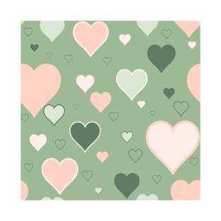 Cascade of Hearts in Pink, Cream and Green T-Shirt