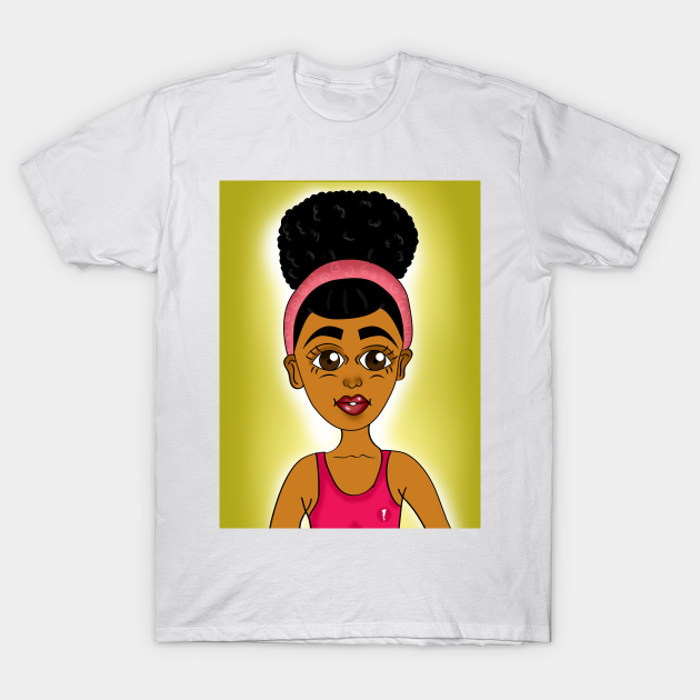 Discover cute black girl digital art with afro - Cute Black Girl - T-Shirt