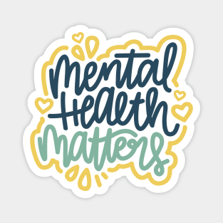 Mental Health Matters - Blue / Mustard Magnet