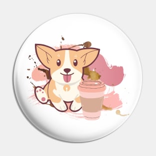 Cute puppy and coffee Pin