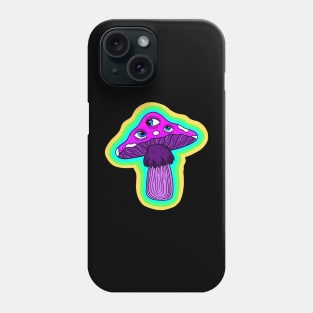 Blue Mushroom Sees All Phone Case
