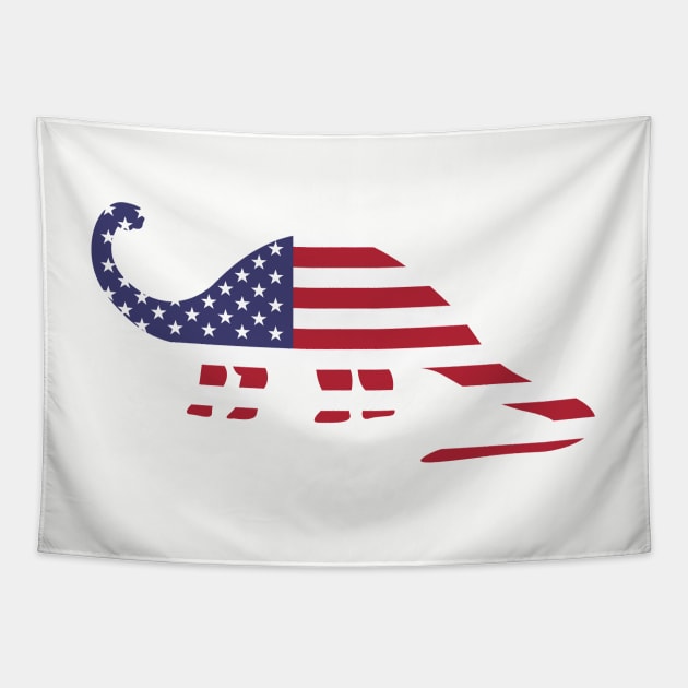 American Flag Dinosaur Tapestry by Kyle O'Briant