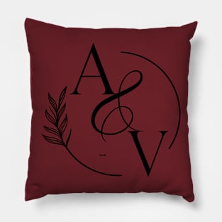 av  Wedding  Logo  Monogram Pillow