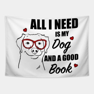 Dog Lover, Book Lover, Dogs and Books Tapestry