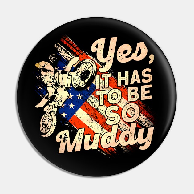 Rider American Flag Dirt Bike Racing Pin by Toeffishirts