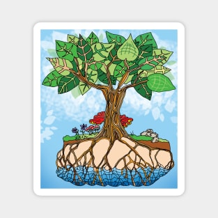 Trees Drink from the Water Table Scene - Climate Art! Magnet