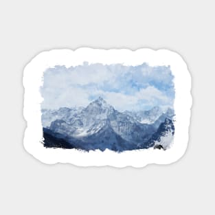 Beautiful mountain watercolor Magnet