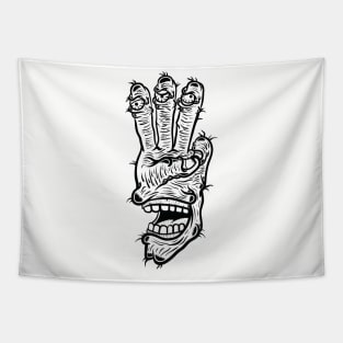 THREE FINGER MONSTER TASTY TREATS DESIGN T-shirt STICKERS CASES MUGS WALL ART NOTEBOOKS PILLOWS TOTES TAPESTRIES PINS MAGNETS MASKS T-Shirt Tapestry