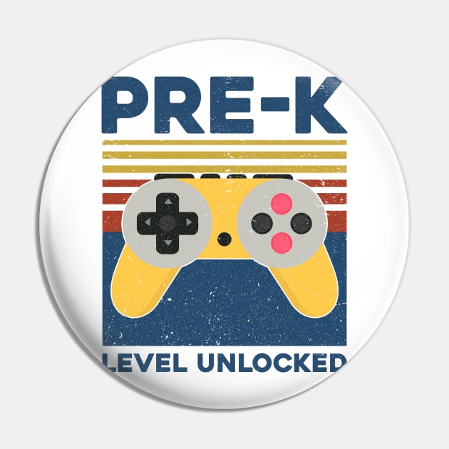 Kids Pre-K Level Unlocked Back To School Video Gamer Pin by hardyhtud